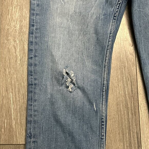 ZARA Women's Slim Boyfriend crop Jeans with Embroidery(Blue, US 4, EUR 36) - Picture 6 of 11